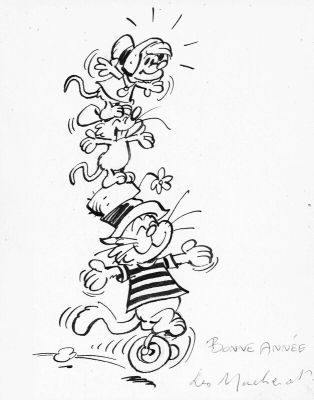 Raymond Macherot | 1970’S - Sibylline et le Petit Cirque : Carte de voeux | 2DGalleries