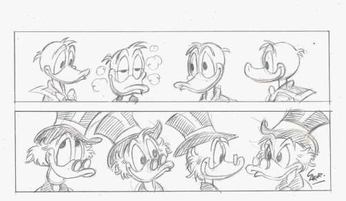 Vintage Donald Duck & Uncle Scrooge - Original Model Sheet - Carrillo - Art de crayon - (1994) | Catawiki