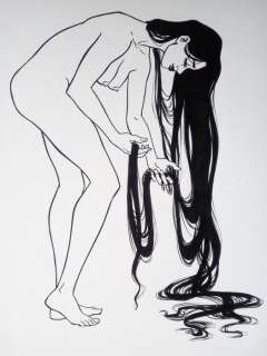 Pin Up - original artwork "Long Hair 2" - Page volante - (2018) | Catawiki