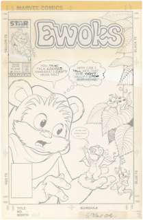 EWOKS #11 COMIC BOOK COVER ORIGINAL ART BY WARREN KREMER. | Hake’s