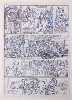 Guarnido Juanjo Blacksad Crayonné... | GUARNIDO Juanjo Blacksad Crayonné de la planche 9 de... | Vermot et Associés