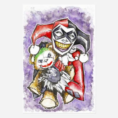 Lot 210 - Matthew Fletcher, Harley Quinn Watercolor Original Art | Landry Pop Auctions