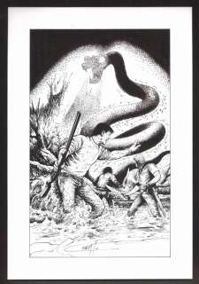 Bob Morane - Grand dessin original - Bob et Bill en danger sur l’Orénoque - (2014) | Catawiki