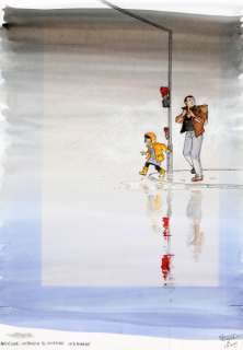 Davodeau - Un monde si tranquille, illustration Ã  l‘encre de…