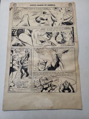 Justice League Of America Original Comic Book Artwork Feb. #17 (22 1/4" x 14 1/2