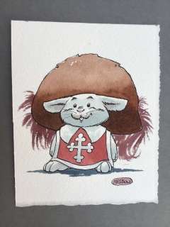 Masbou - Dessin original en couleur - De Cape et de Crocs - sur papier épais  dit Â«Â A la CuveÂ Â» | Catawiki