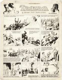 182: Foster Tarzan Sunday 1/8/33 original comic art | Russ Cochran