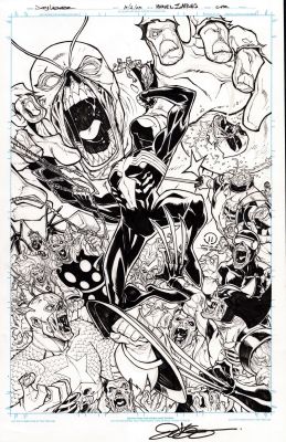 Marvel Zombies Cover Art: Joey Vazquez Black Suit Spider-man Captain America Wolverine Cyclops Deadpool Thor Fantastic Four Rogue | Comix Art Studio