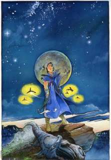 Crisse (Chrispeels, Didier)  - Originele tekening in kleur voor een ex-libris / poster - Kookaburra - De planeet Dakoï  - (1996) | Catawiki