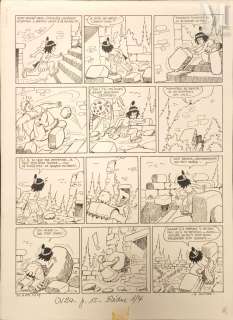 Bussemey, Roger (1920-1988) Moky Et Poupy | Encre de Chine pour cet ensemble de 3 planches parues dans Coeurs… | Millon