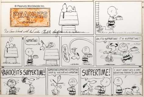 Charles Monroe Schulz, (American 1922-2000), Peanuts, Snoopy Themed Sunday Comic Strip, June 12, 1966 (© Peanuts Worldwide Inc.), Ink over graphite on Bristol board; with minor toning. Framed.*, Sheet size: 17 x 24 in | misc / divers
