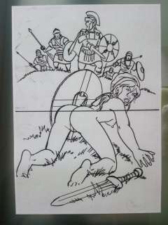 Vae Victis! - Ambre - Dessin préparatoire érotique par Jean-Yves Mitton - (2018) | Catawiki