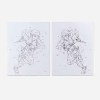 Lot 338 - Mike Choi, Domino Original Art Lot of 2 (Marvel Comics)