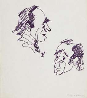 Jerzy Flisak (1930 - 2008) | Jerzy Flisak | Charles Aznavour, karykatura | Desa Unicum