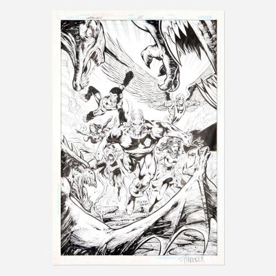 Lot 160 - Tom Derenick and Wayne Faucher, Shadowpact #25 Cover Original Art (DC Comics, 2008)