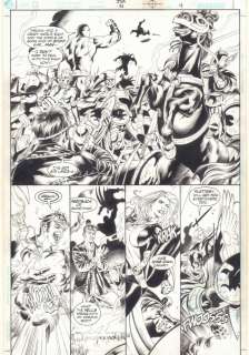 Michael Bair, Stephen Sadowski - Jsa #14 p. 4 - atom smasher, sand, wildcat, starman, doctor mid-nite, and black canary battle splash - 2000