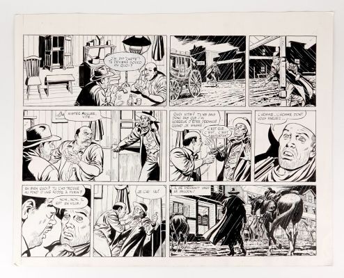 Forton Gerald Hawk Planche... | FORTON Gerald Hawk Planche 2 d’une aventure Encre de... | Vermot et Associés