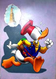 DISNEY QUADRI PAPERINO di CHIERCHINI GIULIO quadro ad olio formato cm 50 x 70 | Casa del Fumetto