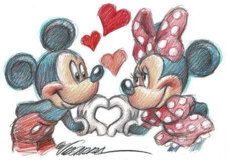 Mickey & Minnie Forever - Original Drawing - Joan Vizcarra - Art original | Catawiki