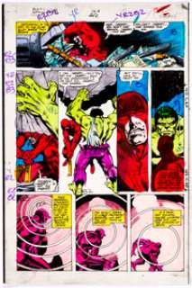 Glynis Oliver (As Glynis Wein) | Daredevil #163 Story Page 17 Production Color Guide (Marvel, 1980). | Heritage