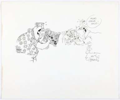 Sergio Aragones and Scott Shaw! - Self Portrait Sketches Original Art (2001). These two loopy lunatics are -