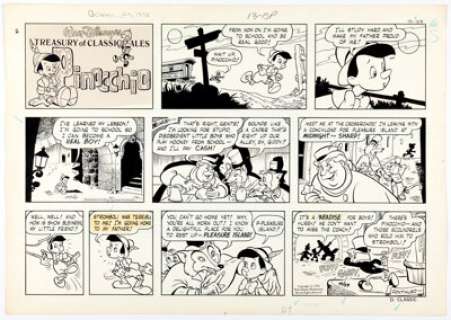 Richard Moore - Walt Disney‘s Treasury of Classic Tales: Pinocchio Sunday Comic Strip Original Art dated 10-29-78 (King Features Syndicate, 1978).