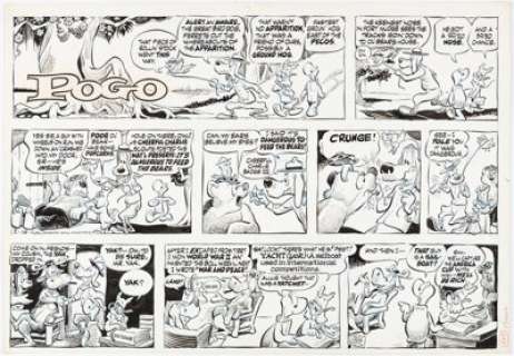 Walt Kelly | Pogo Sunday Comic Strip Original Art dated 2-18-68 (Publishers Hall Syndicate, 1968). ... | Heritage