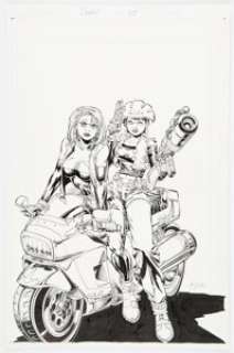 Mark Bright - Quantum and Woody #22 Unpublished Cover Original Art (Acclaim/Valiant, 2000)....