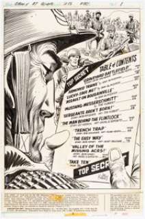 Joe Kubert | Our Army at War #275 Table of Contents Illustration Original Art (DC, 1974).... | Heritage