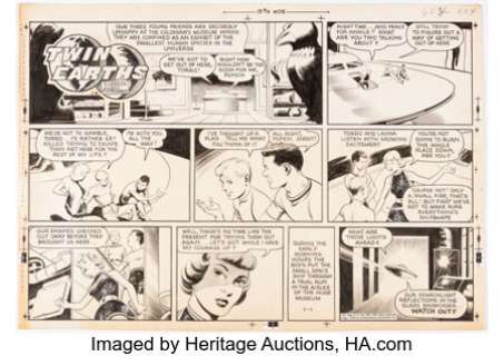 McWilliams, Al | Al McWilliams Twin Earths Sunday Comic Strip Original Art dated 1-1-56 (United Feature Syndicate, Inc., 1956). ... | Heritage