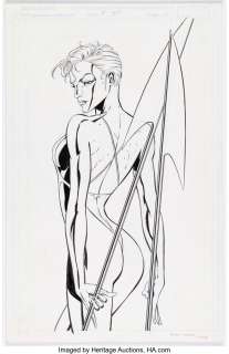 Clark, Scott - Scott Clark and John Tighe WildStorm Swimsuit Special #2 Zealot Pin-Up Original Art (Image, 1995)....