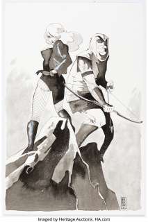 Henderson, Mike - Mike Henderson - Green Arrow and Black Canary Illustration Original Art (2010)....