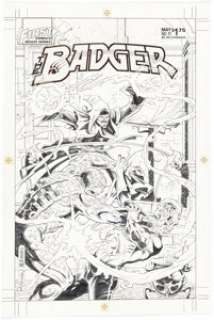 Reinhold, Bill - Bill Reinhold and Mitch O‘Connell Badger #11 Cover Original Art (First, 1986)....