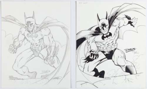 Lim, Ron - Ron Lim and Keith Aiken - Batman Specialty Illustration Original Art Group of 2 (1996).... (Total: 2 Original Art)