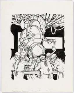 Science-fiction artist - Tom Fowler Cyborgs (Deadlands: Hell on Earth) Chapter 1 Illustration Original Art (Pinacle, 1999)....