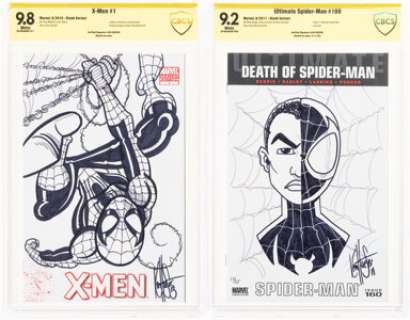 Marvel Artist - Ken Haeser Ultimate Spider-Man #160 and X-Men #1 Variant Sketch Covers Group of 2 CBCS Verified Signat... (Total: 2 Original Art)