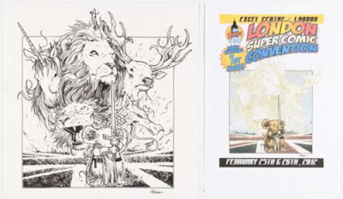 Petersen, David | David Petersen London Super Comic Convention "Mouse Guard" Program Cover Original Art (Archaia Studios Press, 2012... | Heritage