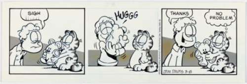 Davis, Jim | Jim Davis Garfield Daily Comic Strip Original Art dated 3-8-95 (PAWS/Universal Press Syndicate, 1995).... | Heritage