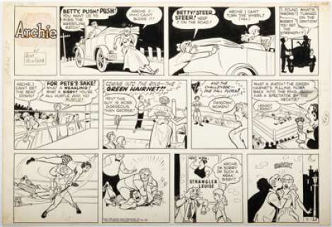 Montana, Bob | Bob Montana Archie Sunday Comic Strip Original Art dated 6-12-49 (McClure Newspaper Syndicate, 1949).... | Heritage