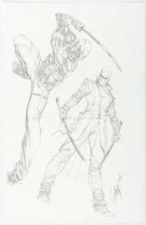 Campbell, J. Scott - J. Scott Campbell - G. I. Joe: The Rise of Cobra Snake Eyes and Storm Shadow Illustration Original Art (2008)....