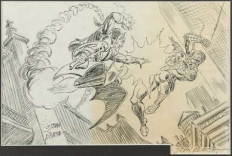 John Romita Sr. Spider-Man vs. Green Goblin Print Preliminary Original Art (Dynamic Forces, 2001). | Heritage