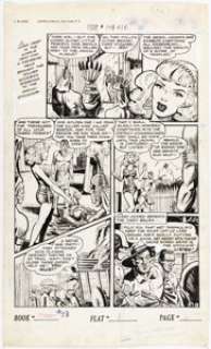 Ken Battefield and Robert Webb (attributed) Fight Comics #73 Tiger Girl Story Page 6 Original Art (Fiction House, 1951).