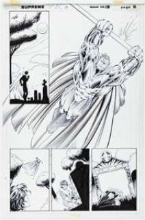 Marat Mychaels, Cedric Nocon, and Norm Rapmund Supreme #19 Story Page 6 Original Art (Image, 1994).