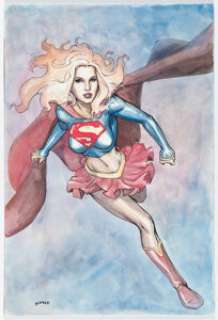 Pop Mhan - Supergirl Illustration Original Art (undated).