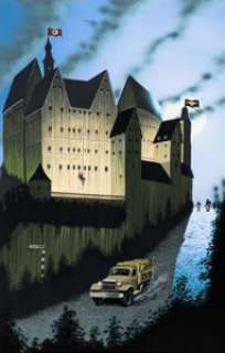 Terry Oakes Eureka Manual Colditz Painting Original Art (C64, Domark Limited, c. 1990s).