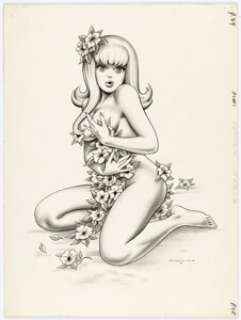 Bill Everett The Adventures of Pussycat #1 Two-Page Pin-Up Illustration Original Art (Marvel, 1968). | Heritage