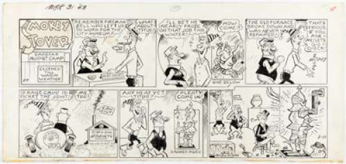 Bill Holman Smokey Stover Sunday Comic Strip Original Art dated 3-31-68 (News Syndicate Co., 1968).