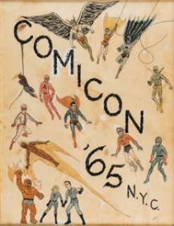 Comic Artist ComiCon ’65 N.Y.C. Poster Illustration Original Art and Accompanying Publications Documents Group of 5 (New York ComiCon, 1965). (Total: 5 Original Art) | Heritage