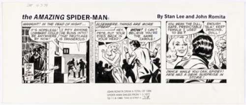 John Romita Sr. The Amazing Spider-Man Daily Comic Strip Original Art dated 4-7-79 (Marvel/Register & Tribune Syndicate Inc., 1979). | Heritage