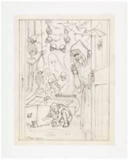 Johnny Craig The Haunt of Fear #15 (#1) Cover Re-Creation Preliminary Original Art (undated). | Heritage